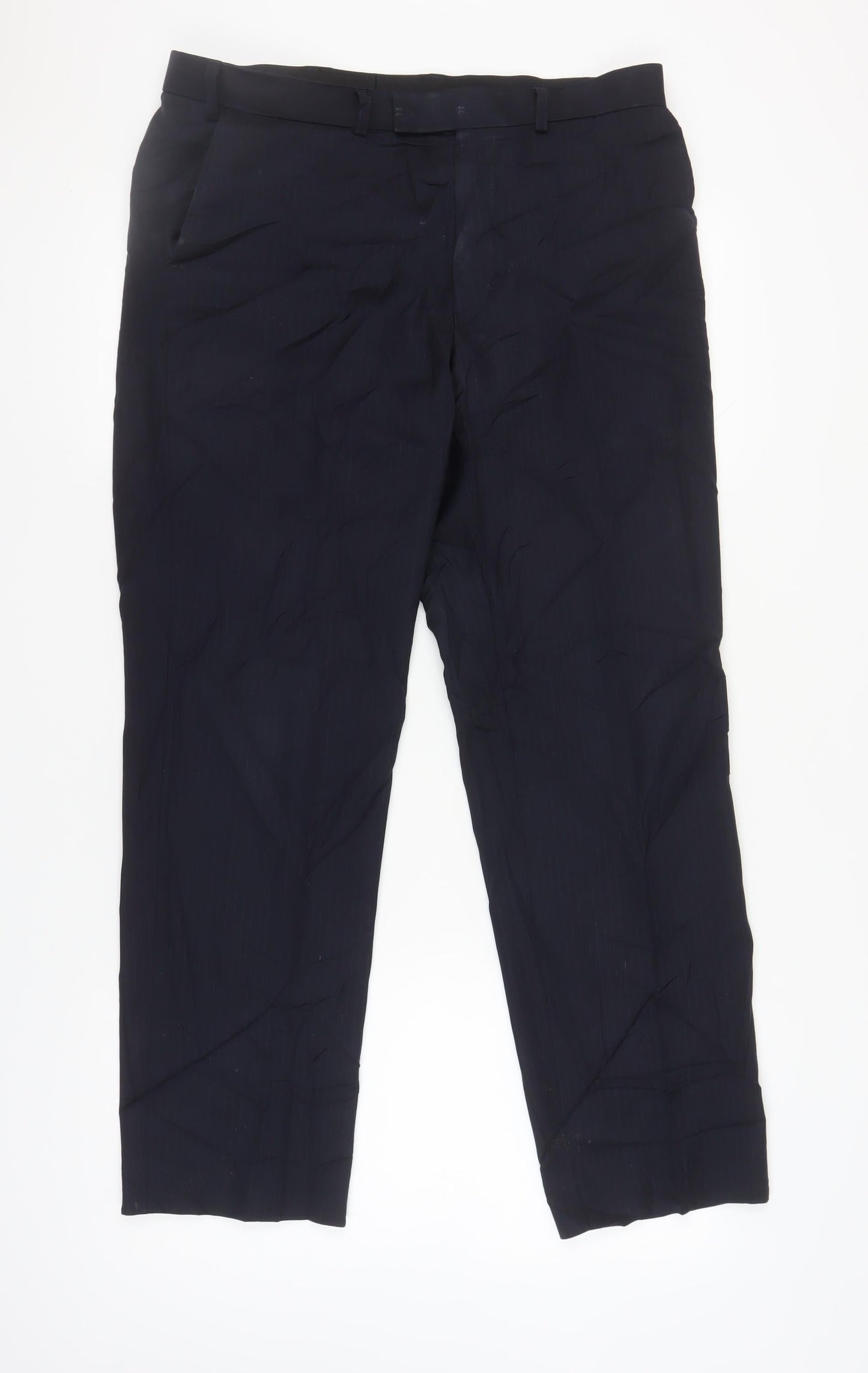 Marks and Spencer Men's Black Regular Fit Trousers