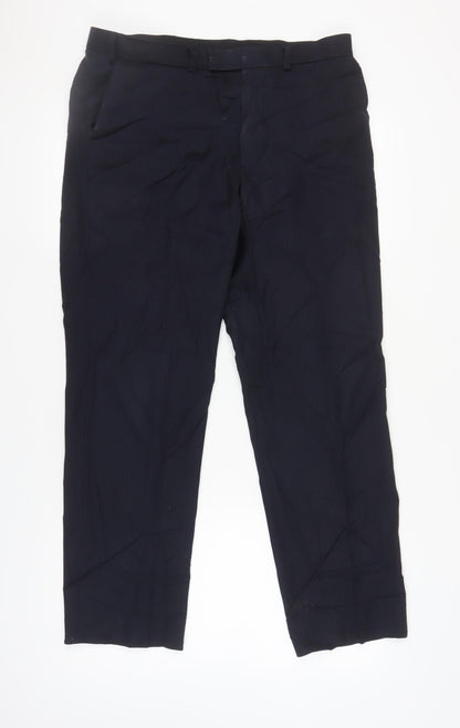 Marks and Spencer Men's Black Regular Fit Trousers