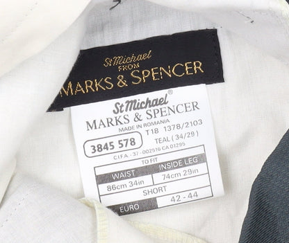 Unisex Adultss UK Size 34 Marks and Spencer Regular Fit Business Formal Blue Tro