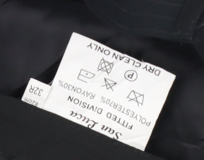 San Jura Men's Black Dress Pants 32R Flat Front