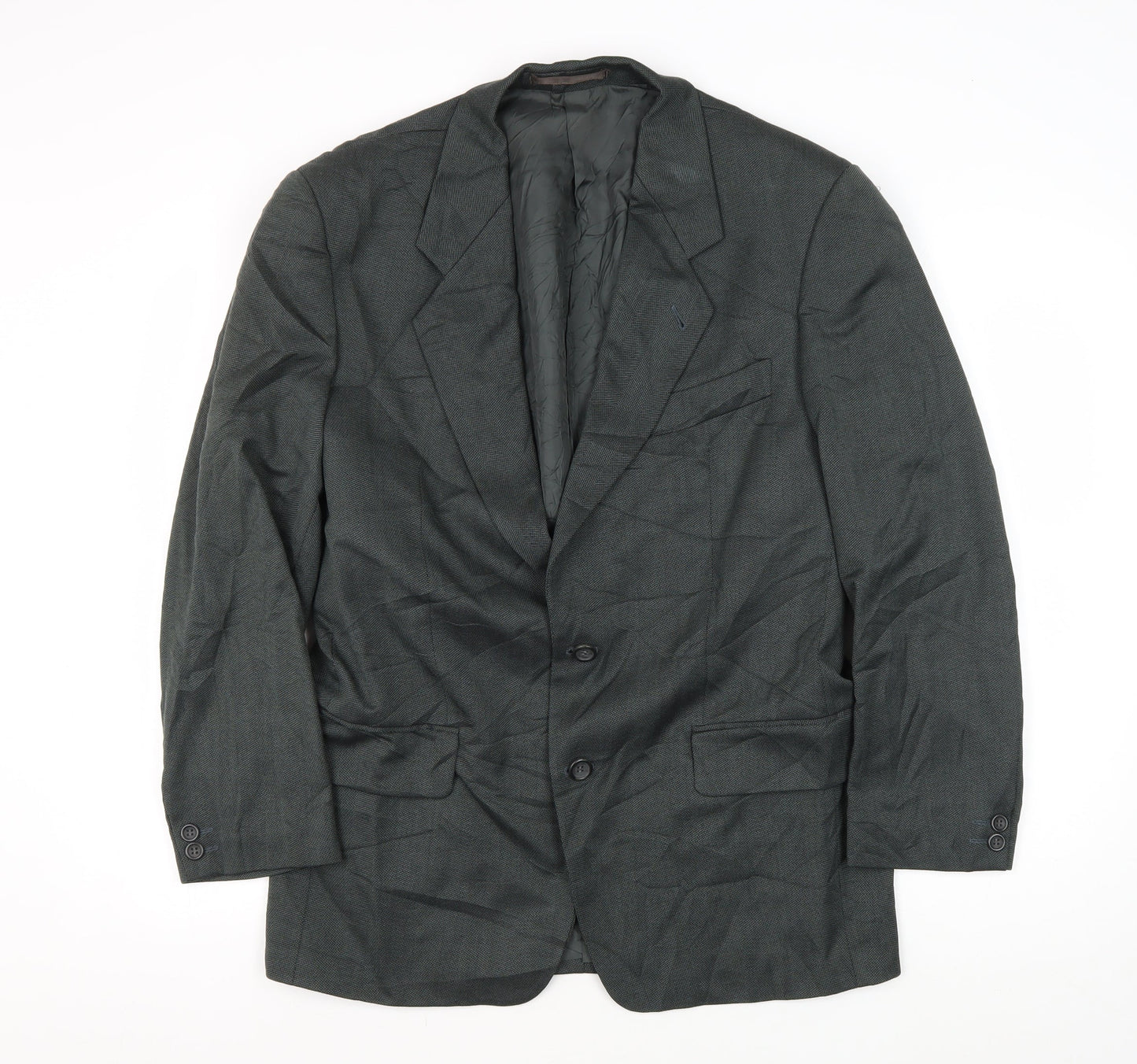 Greiff Men's Grey Wool Blazer 38R Two-Button Business Jacket
