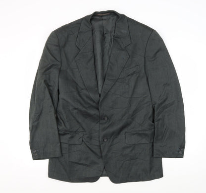 Greiff Men's Grey Wool Blazer 38R Two-Button Business Jacket