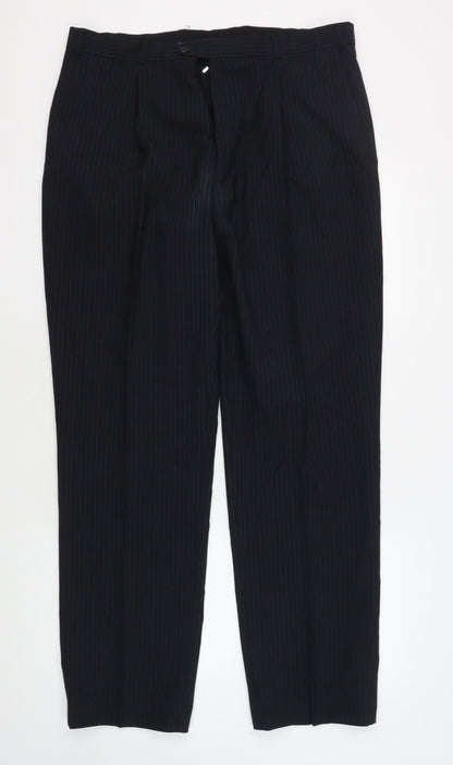Mens UK Size 36 Daniel Hechter  Dress Pants Black Trousers