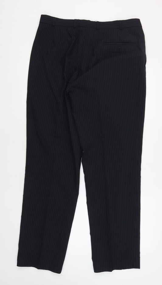 Daniel Hechter Men's Black Striped Dress Pants, Size 36