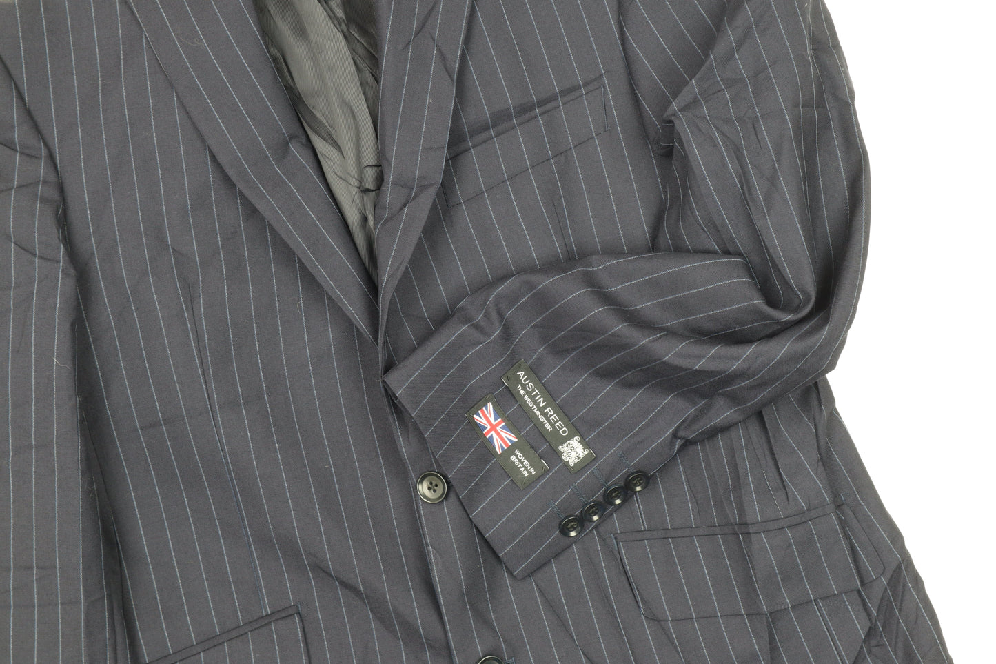 Austin Reed Men's Blue Striped Blazer Size 40R Formal