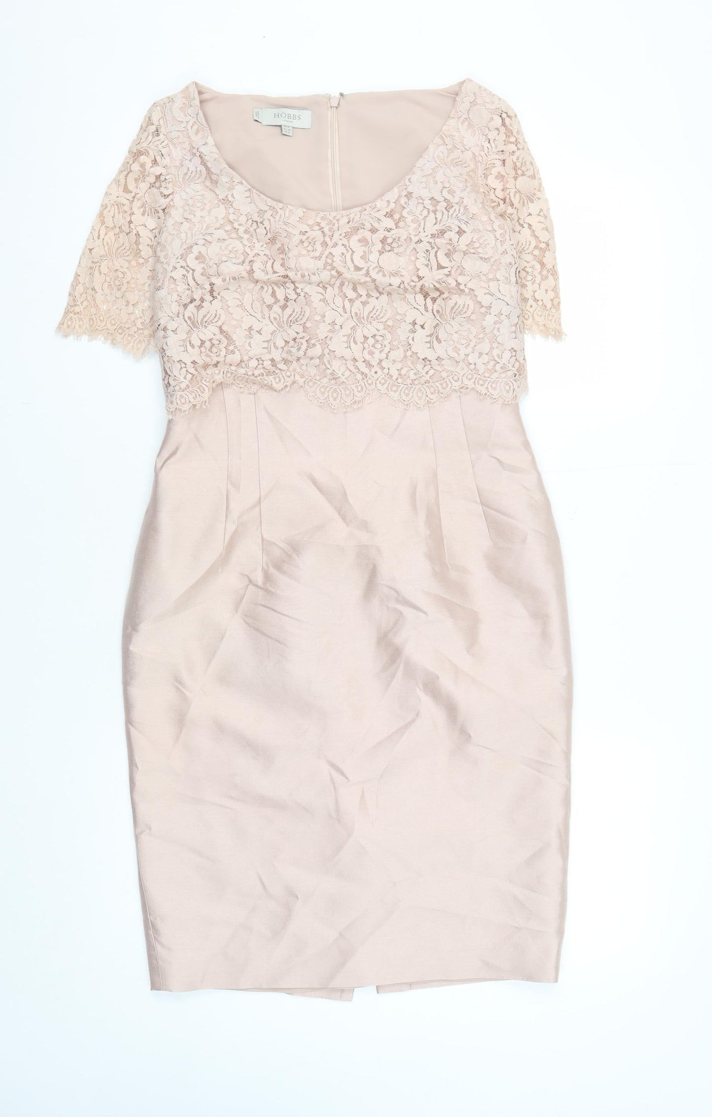 Hobbs Women's Beige Sheath Dress, Size 8, Formal Elegance