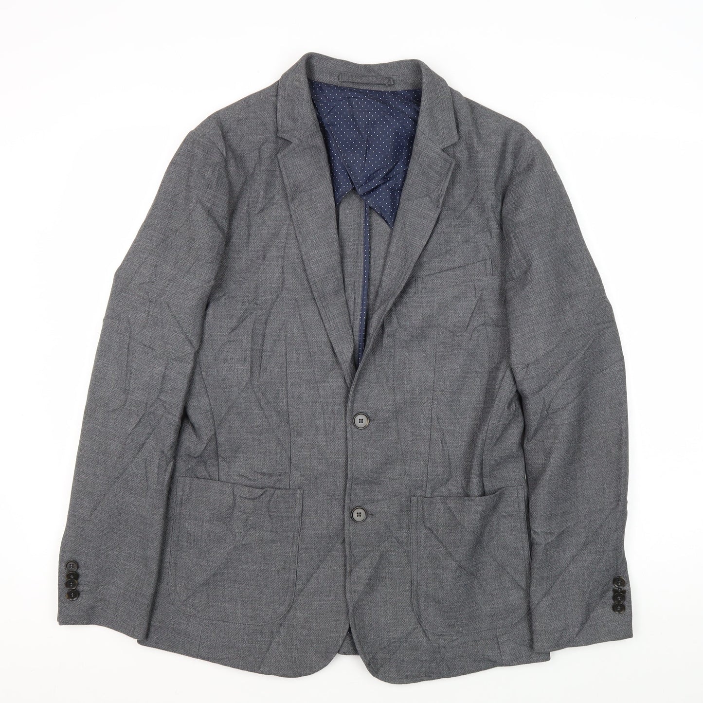 Mens UK Size 48 JACK & JONES Regular Grey Suit Jacket