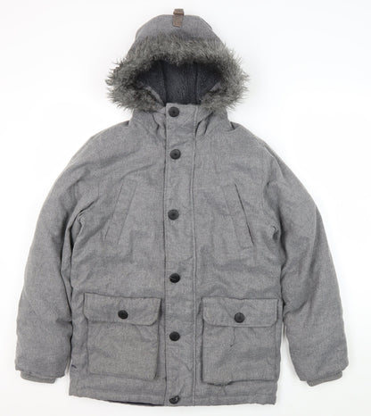 Next Boys Grey Parka Jacket 12 Years Winter