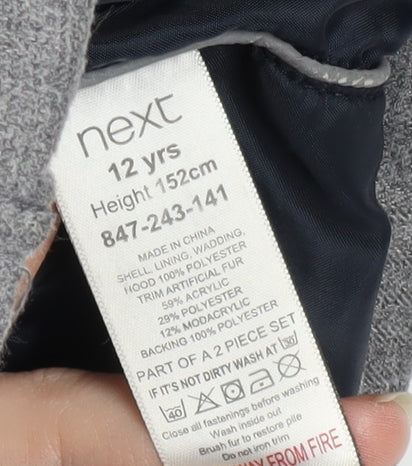 Next Boys Grey Parka Jacket 12 Years Winter