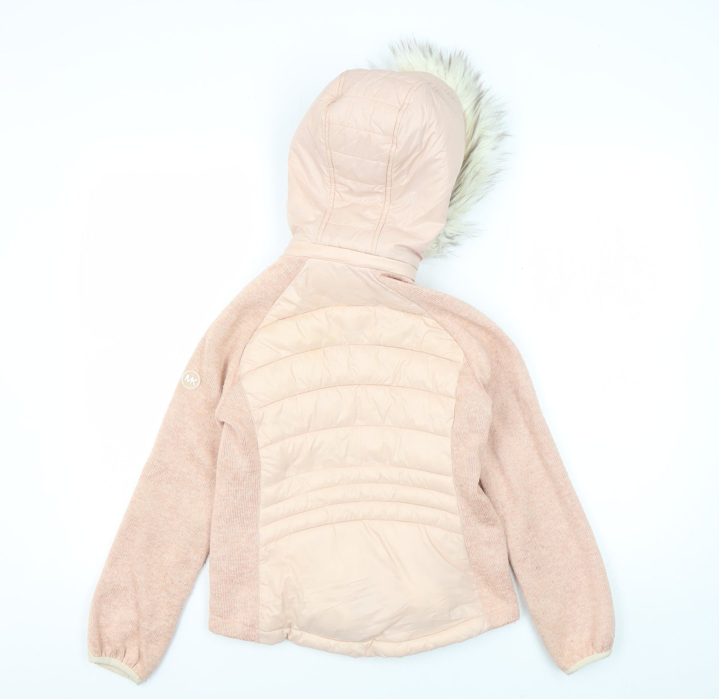 Michael Kors Girls Pink Puffer Jacket 7-8 Years Hooded Winter