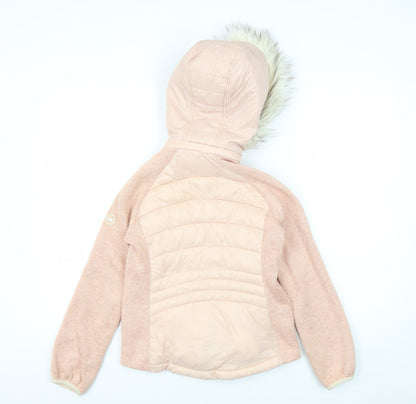 Michael Kors Girls Pink Puffer Jacket 7-8 Years Hooded Winter