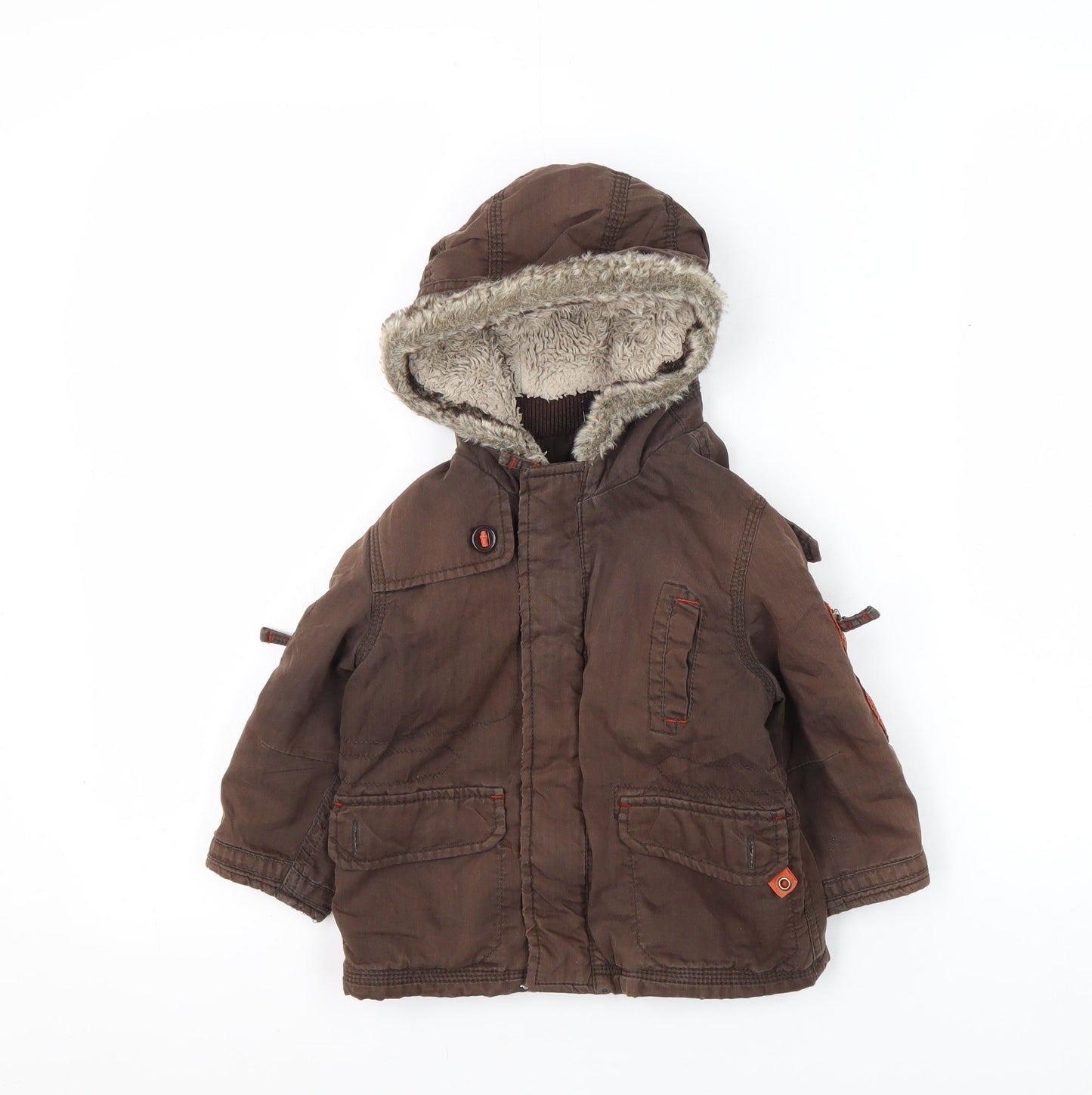 Next Brown Boys Parka Jacket 12-18 Months