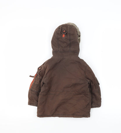 Next Brown Boys Parka Jacket 12-18 Months