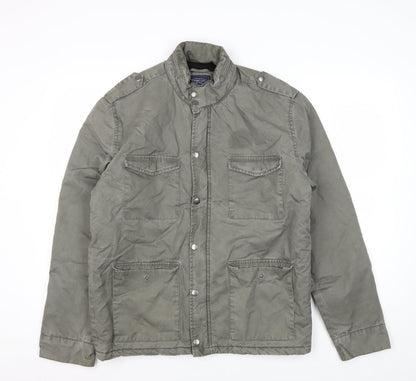 Mens UK Size L Charcoal Clothing Co Green Military Jacket