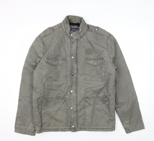 Mens UK Size L Charcoal Clothing Co Green Military Jacket
