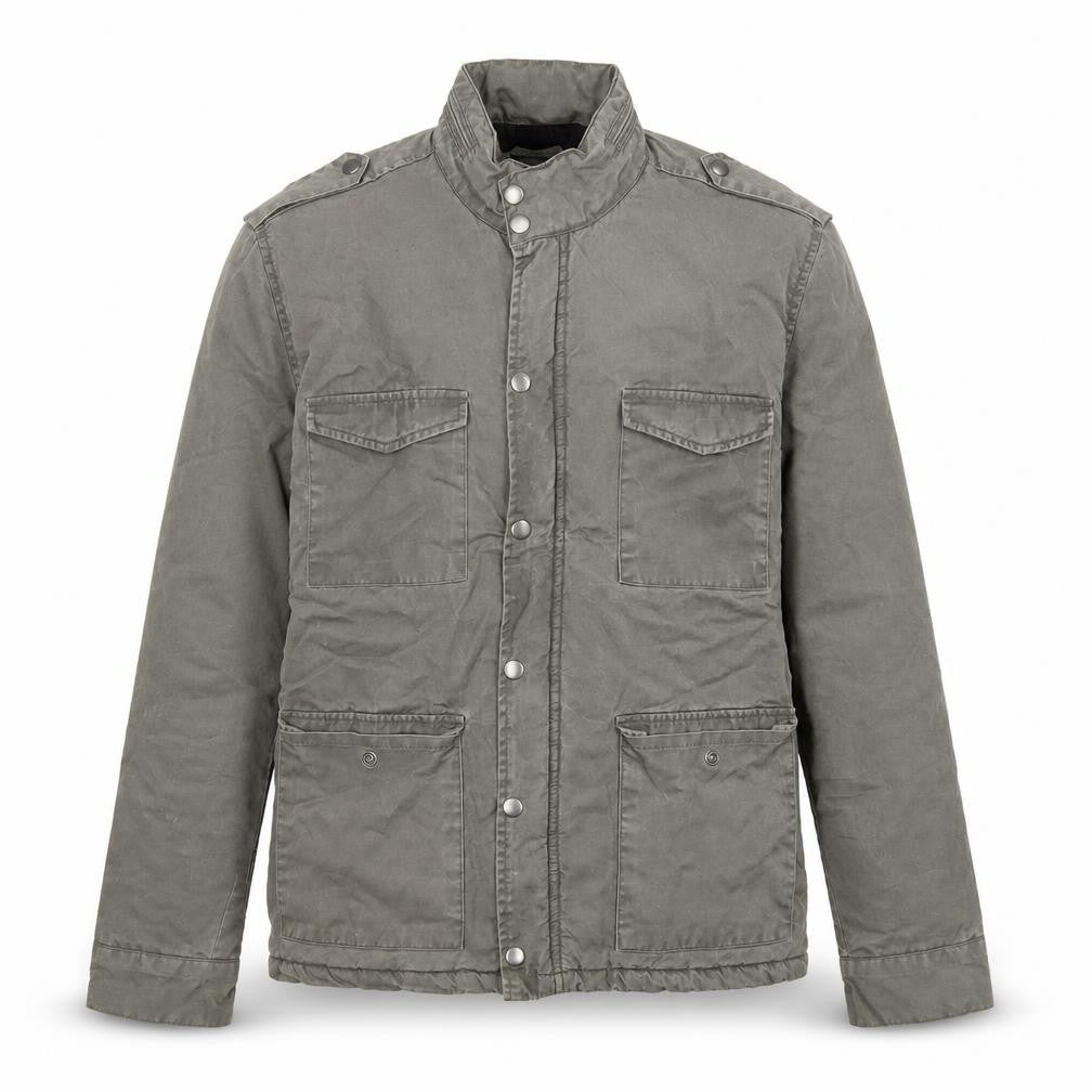 Mens UK Size L Charcoal Clothing Co Green Military Jacket