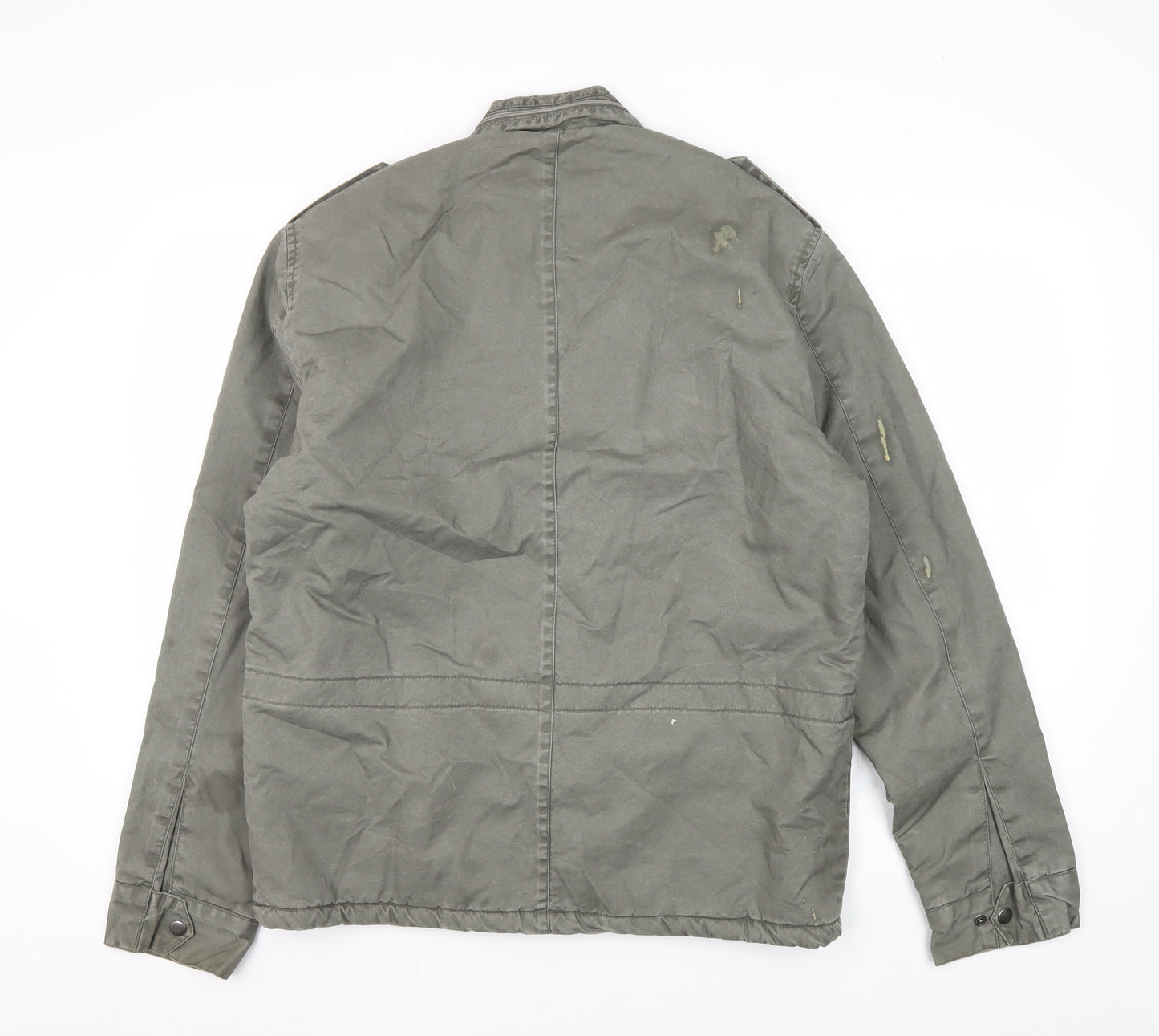 Mens UK Size L Charcoal Clothing Co Green Military Jacket