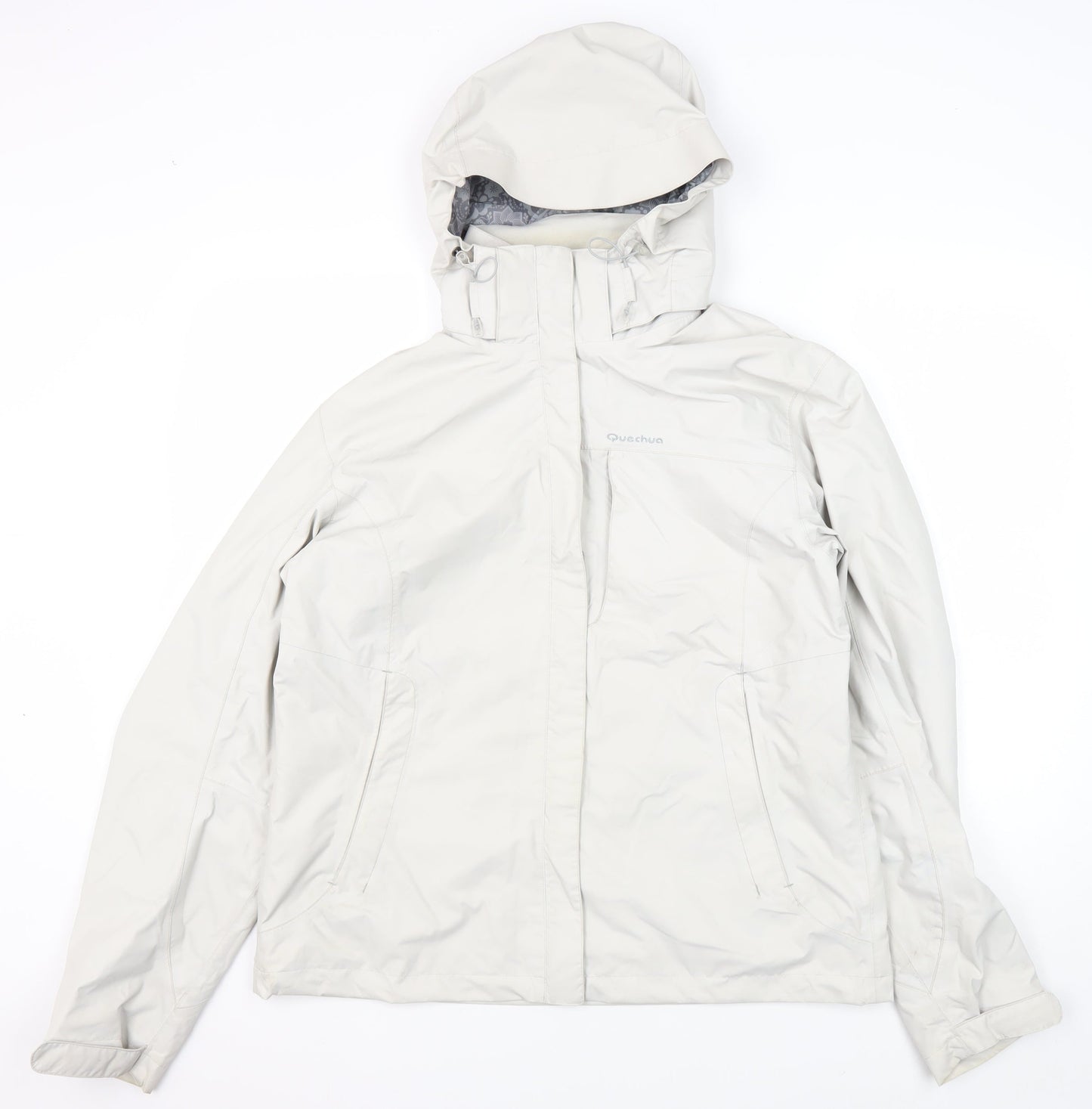 Womens UK Size L Quechua White Rain Coat