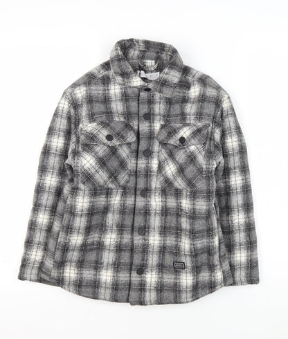Zara Boys Grey Plaid Shirt Jacket 8-9 Years