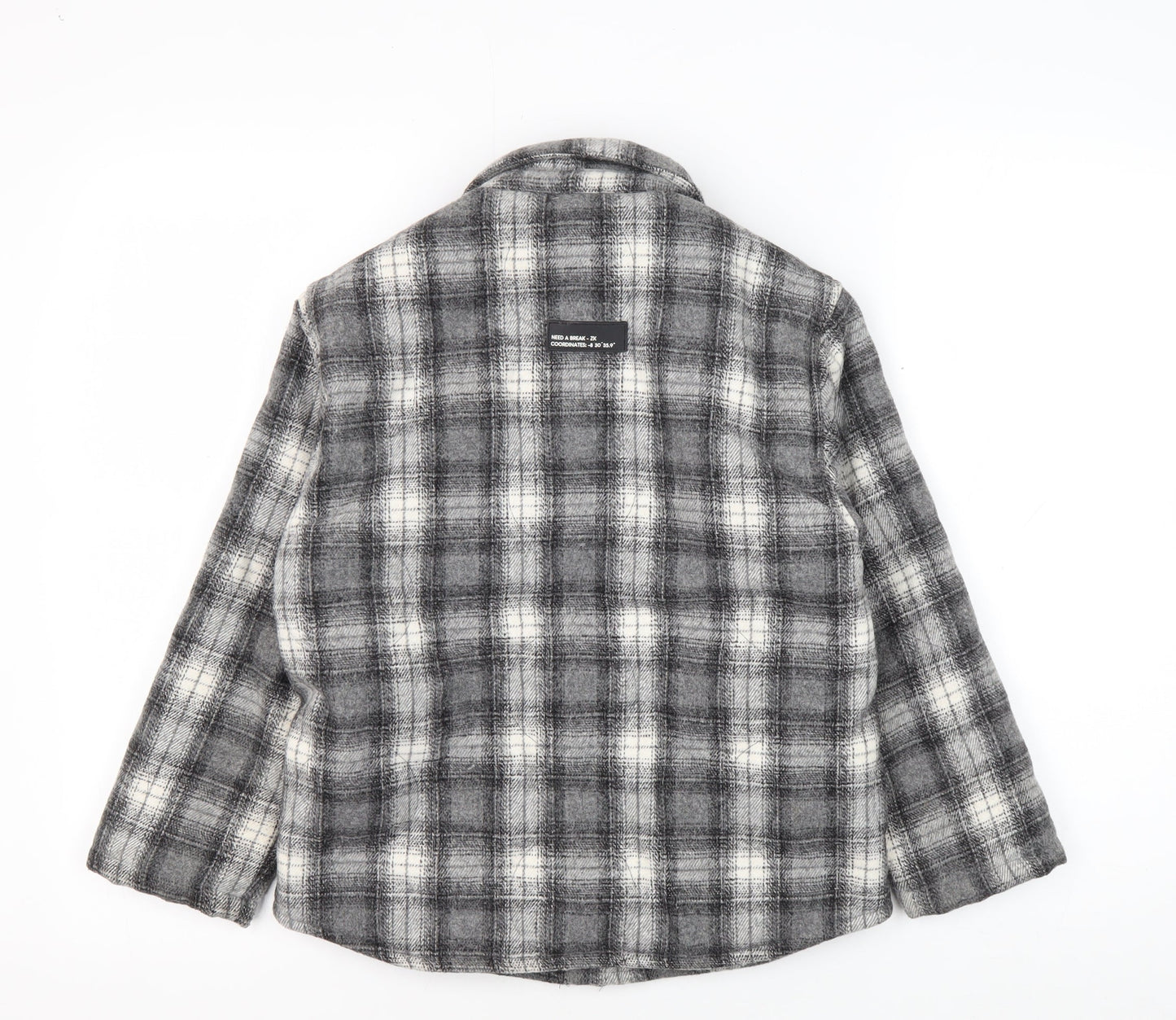 Zara Boys Grey Plaid Shirt Jacket 8-9 Years