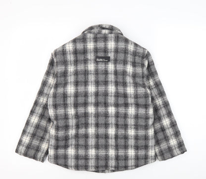 Zara Boys Grey Plaid Shirt Jacket 8-9 Years