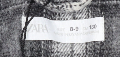 Zara Boys Grey Plaid Shirt Jacket 8-9 Years