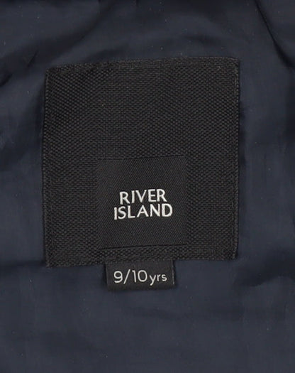 River Island Boys Blue Hooded Puffer Jacket 9-10 Years