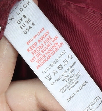 Womens UK Size 8 New Look Red Basic Jacket