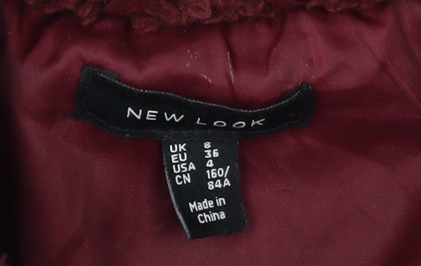 Womens UK Size 8 New Look Red Basic Jacket