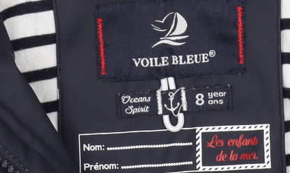 Voile Bleue Boys Blue Hooded Jacket, 8 Years