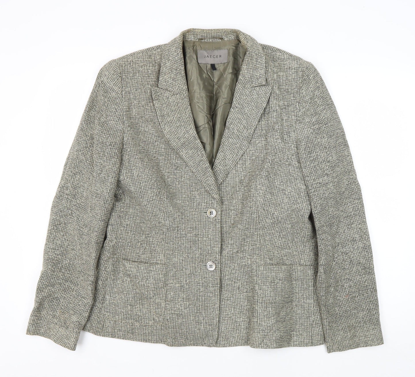Jaeger Women's Grey Tweed Blazer - Size L