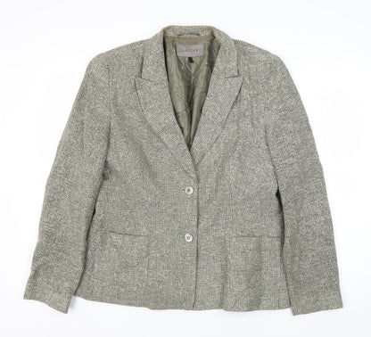 Jaeger Women's Grey Tweed Blazer - Size L