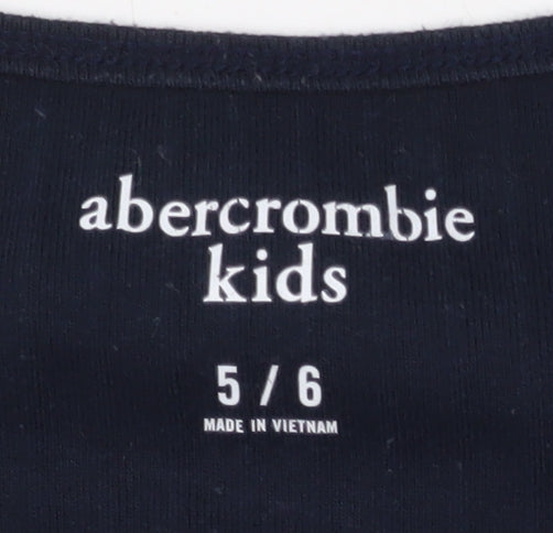 Abercrombie Kids Girls Black T-Shirt 5-6 Years