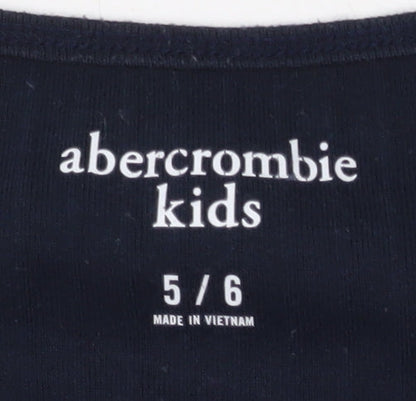 Abercrombie Kids Girls Black T-Shirt 5-6 Years