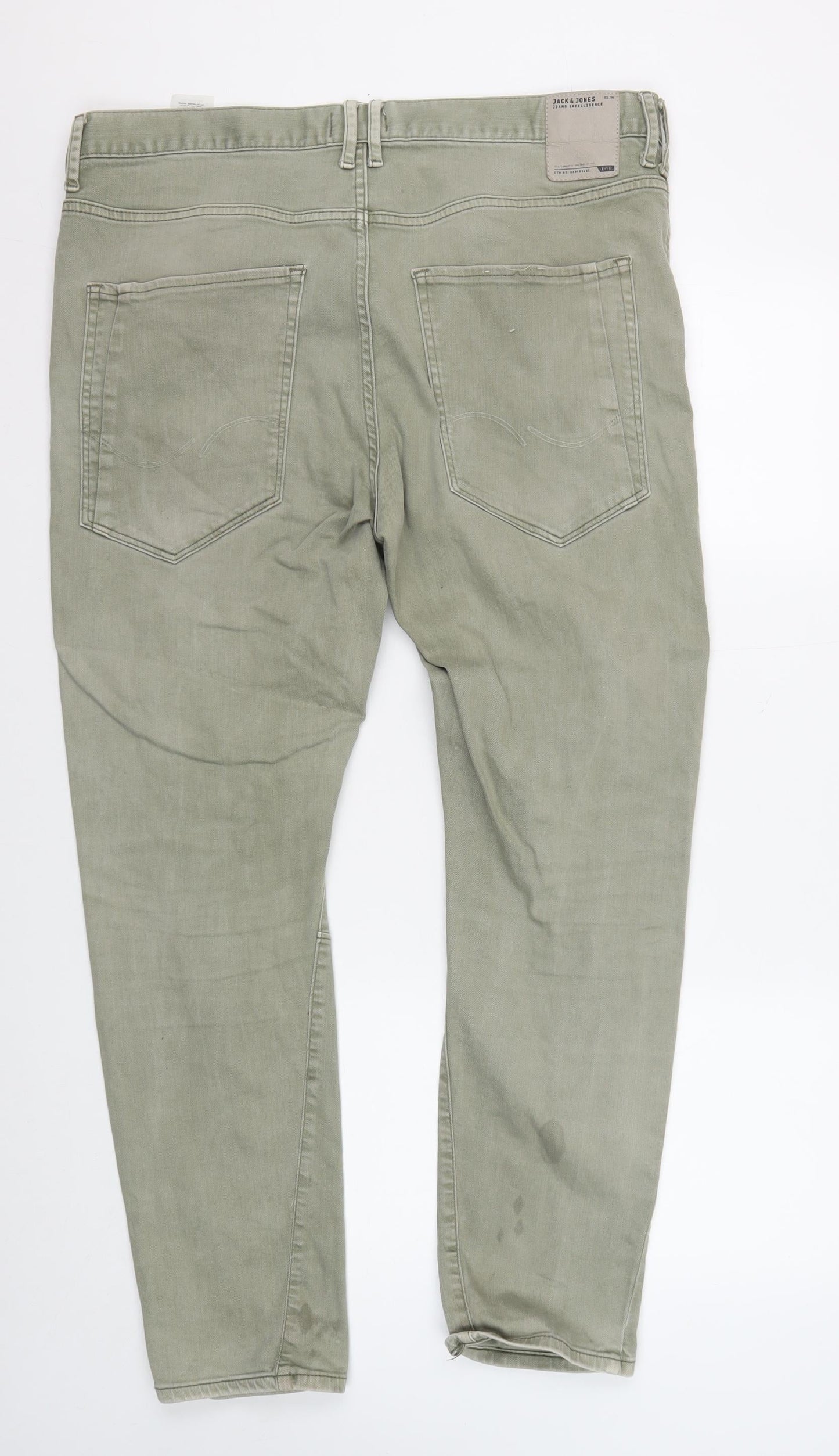 Jack & Jones Men's Green Straight Fit Jeans Size 32