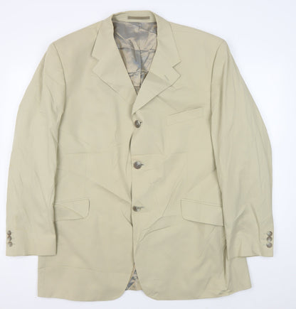 Mens UK Size 44 Jeff Banks Regular Beige Suit Jacket