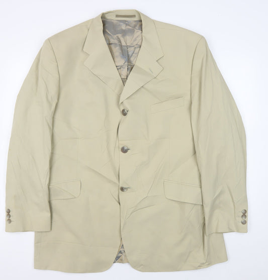 Mens UK Size 44 Jeff Banks Regular Beige Suit Jacket