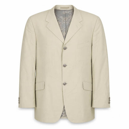 Mens UK Size 44 Jeff Banks Regular Beige Suit Jacket