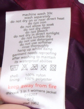 No Fear Women's Purple 3-in-1 Jacket Size 12 Regular Fit