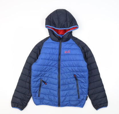 Jack Wolfskin Boys Blue Puffer Jacket, EU Size 152, Hooded