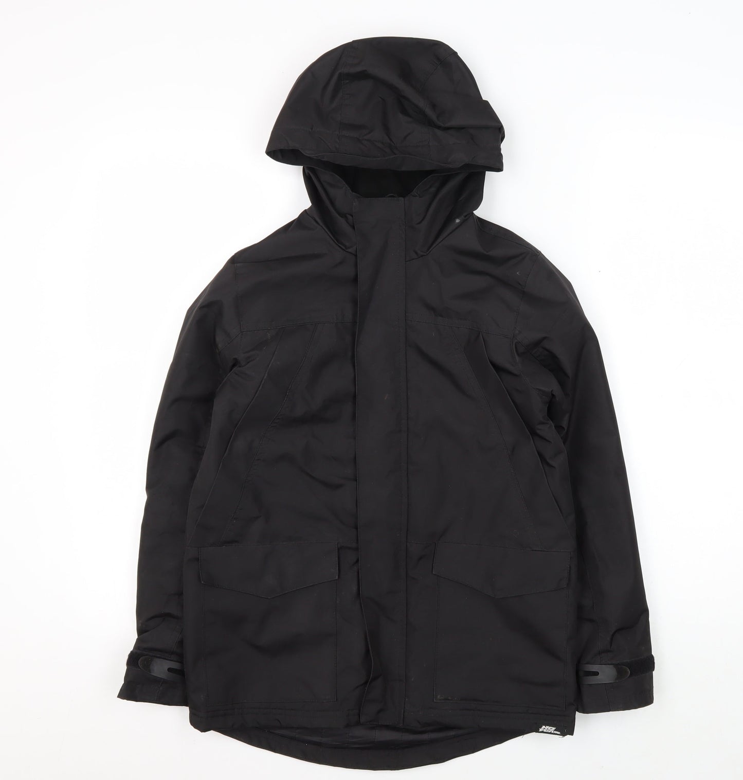 No Fear Boys Black Parka Coat Size 10 Hooded Winter