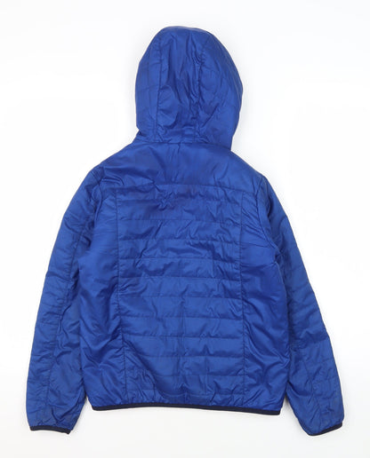 Decathlon Boys Blue Puffer Jacket, 12 Years, Hooded, Winter Ready