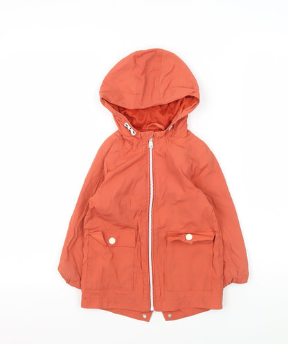Marks and Spencer Boys Orange Hooded Jacket 2-3 Years