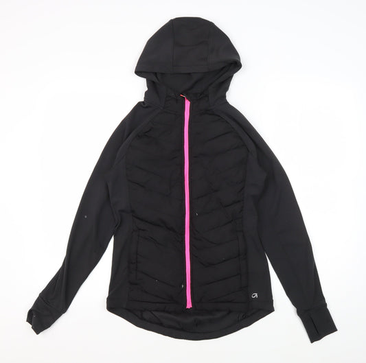 Additional front view of GapFit Women's Black XS Track Jacket with Hood
