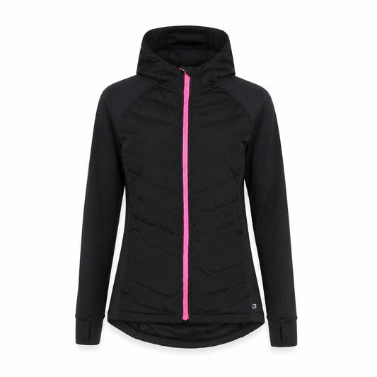 Front view of GapFit Women's Black XS Track Jacket with Hood