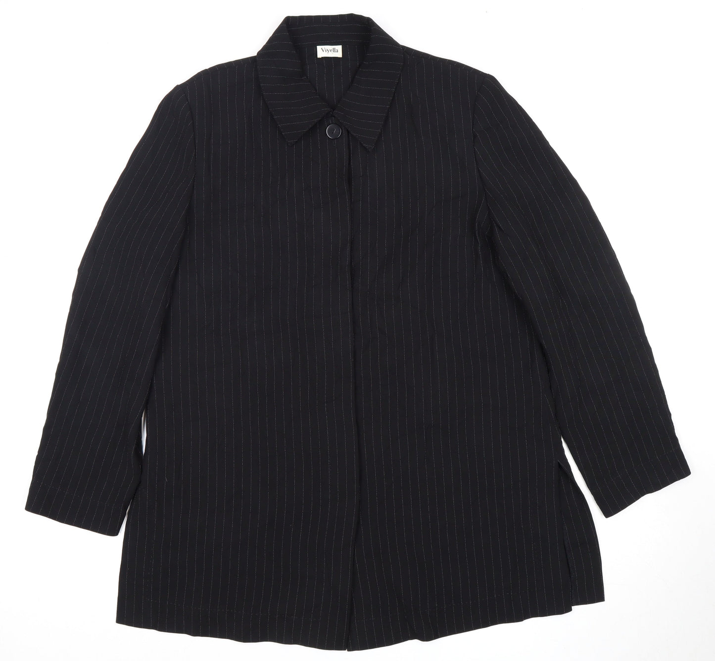Viyella Women's Black Pinstripe Blazer Size 14