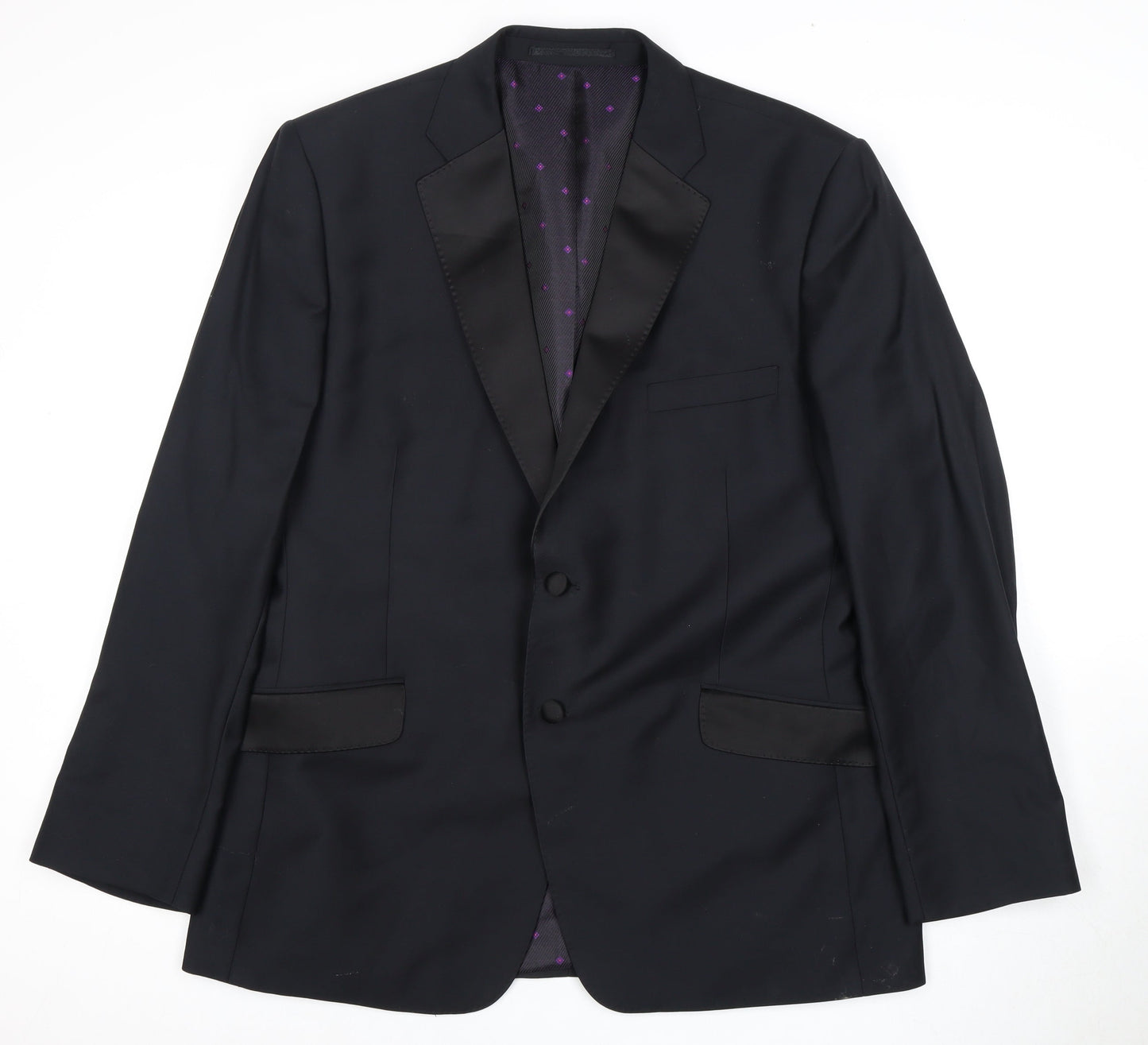 Mens UK Size 44 Daniel Hechter Regular Black Suit Tuxedo