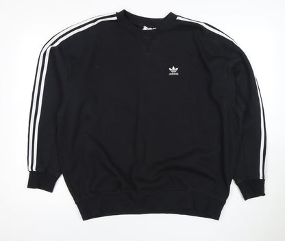 Adidas Unisex Black Logo Sweatshirt, Size S, Casual Sportswear