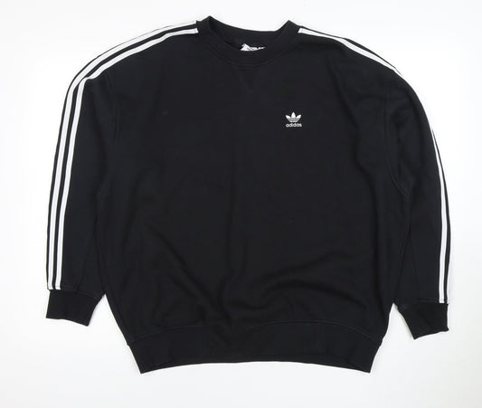 Adidas Unisex Black Logo Sweatshirt, Size S, Casual Sportswear