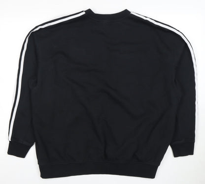 Adidas Unisex Black Logo Sweatshirt, Size S, Casual Sportswear